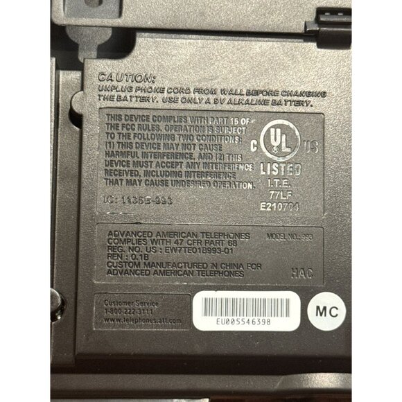 AT&T 993 2-Line Corded Desk Phone Telephone Caller ID & Speakerphone UNTESTED - Picture 2 of 8